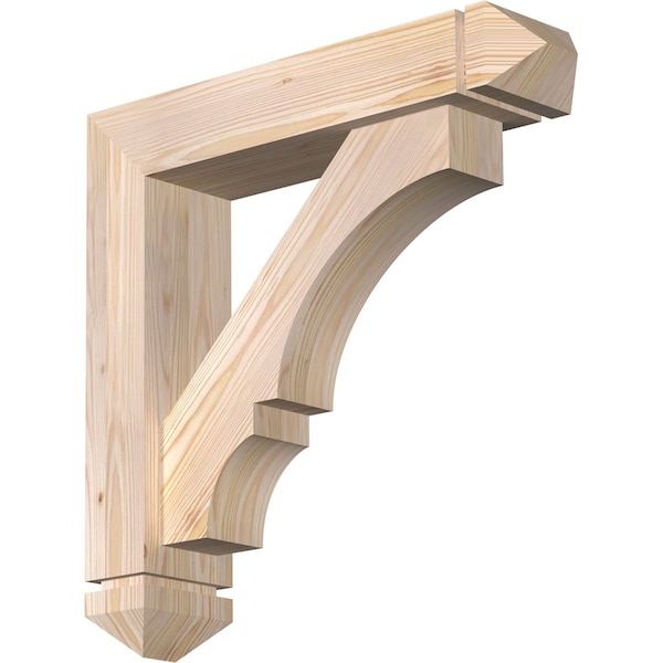 Ekena Millwork Balboa Arts and Crafts Smooth Bracket w/ Offset Brace, Douglas Fir, 5 1/2"W x 24"D x 24"H BKT0604X24X24BOA03SDF - main